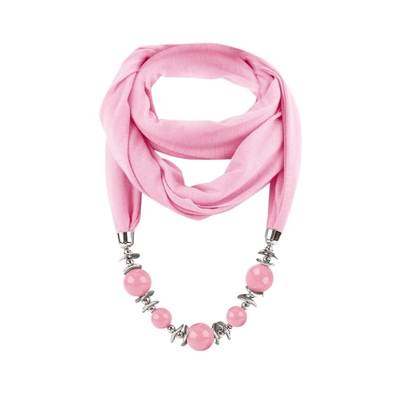 Women's Vintage Ethnic Scarf Necklace Bohemian Alloy Petaled Pendant Jewelry Gift Soft Winter Neck Wrap Scarves