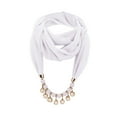 thumbnail image 1 of Women's Vintage Ethnic Scarf Necklace Bohemian Alloy Petaled Pendant Jewelry Gift Soft Winter Neck Wrap Scarves, 1 of 1