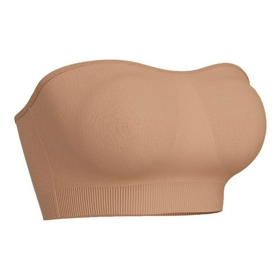 qolati Strapless Bra for Women Non-Slip Padded Bandeau Bra Wireless Seamless Stretch Bralette Tube Top Sports Bra