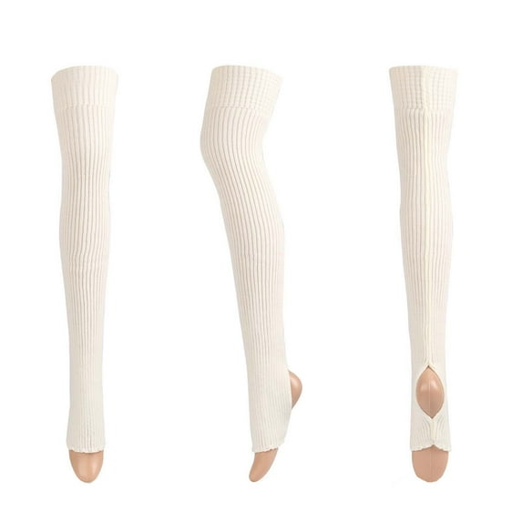 qolati Thigh High Socks Ribbed Knit Over Knee High Socks for Women Athletic Long WarmThin Tights Crew Stockings