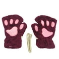 thumbnail image 1 of qolati Winter Plush Faux Fur Gloves for Women Cute Puffy Half Finger Bears Gloves Soft Warm Fuzzy Fleece Fingerless Mittens, 1 of 2