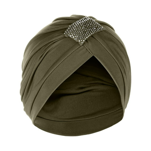 qolati Women Braids India Muslim Ruffle Hat Wraps Turbans Beanie Cap Headwraps Stretch Head Scarfs Headbands