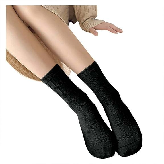 qolati Women Thin Crew Socks Soft Bootie Knit Ankle Socks Elastic Above Ankle Cuff Socks