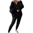 thumbnail image 1 of Autumn Plus Size Two Piece Sets for Women V-neck Solid Sweater Set Knitted Cardigan Coat Pants Two Piece Set, 1 of 5