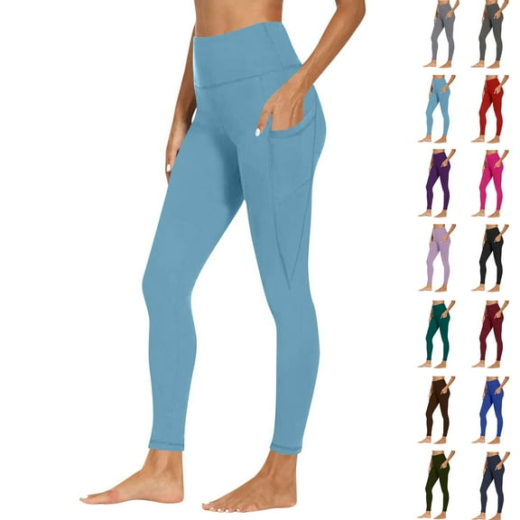 Womens' Yoga Pants Elastic Waist Plus Size Fashion Workout Out Pocket Leggings Fitness Sports Running Yoga Athletic Pants