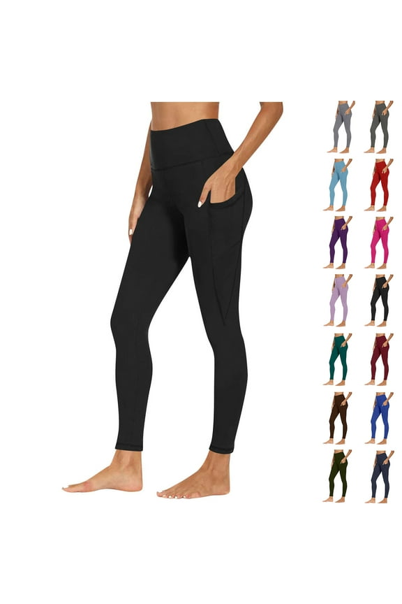 Fashion Plus Size Yoga Pants for Women High Waist Workout Out Pocket Leggings Fitness Sports Running Yoga Athletic Pants