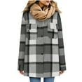 thumbnail image 1 of Autumn and Winter Plaid Jackets for Womens 2024 Plus Size Casual Long Sleeve Plush Single-Breasted Long Coat Tops Blouse Coat, 1 of 6