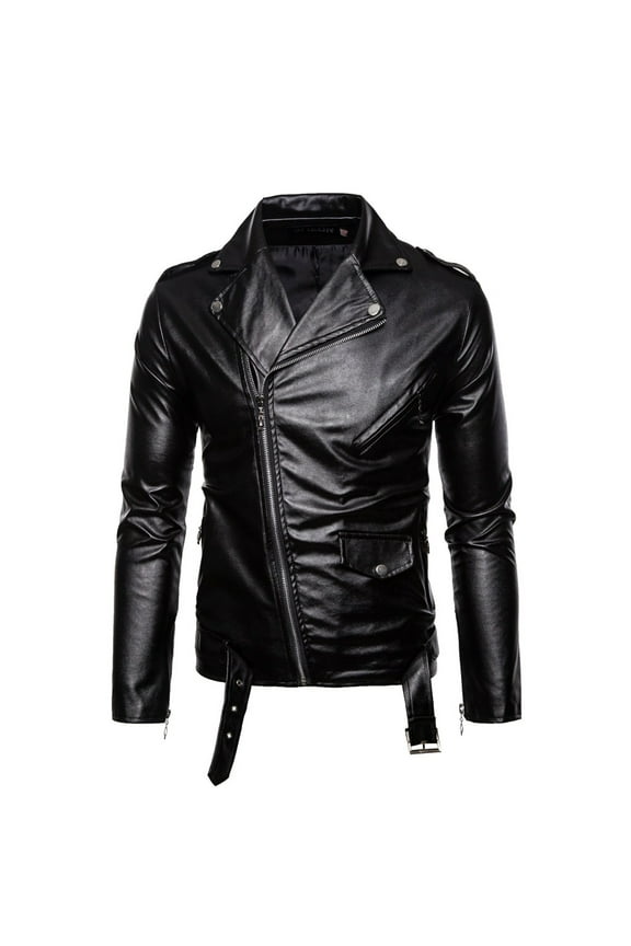 Jackets Motorcycle Men's Leather Jacket British Fashion Men's Leather Jacket Slim Leather Jacket