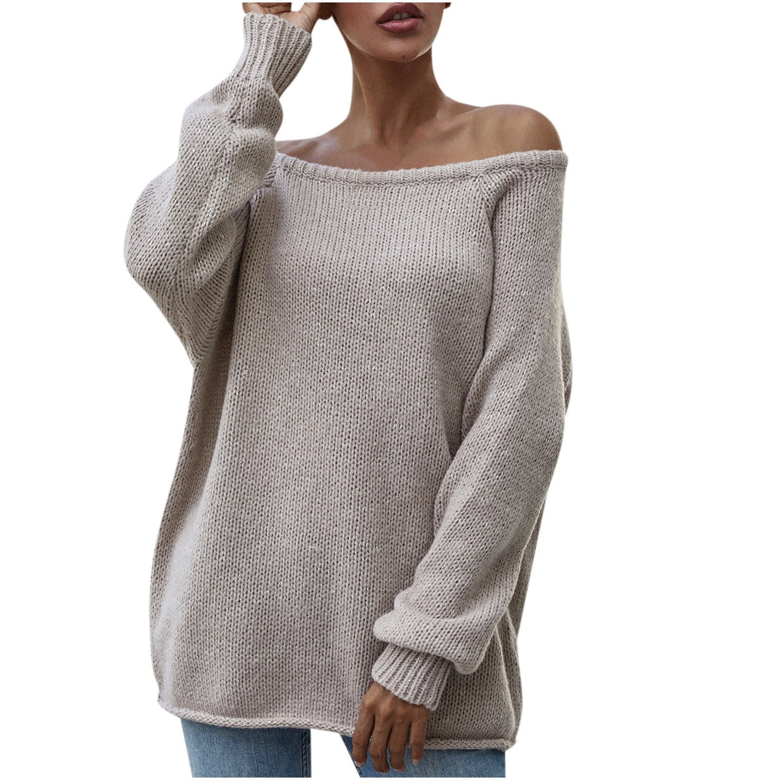 Women Crew Neck Long Sleeve Pullover Top Solid Color Hem Ripped,Overstock  Items Clearance All,Under 5 Dollar,Coupons for Prime Members,pallets for  Sale Liquidation