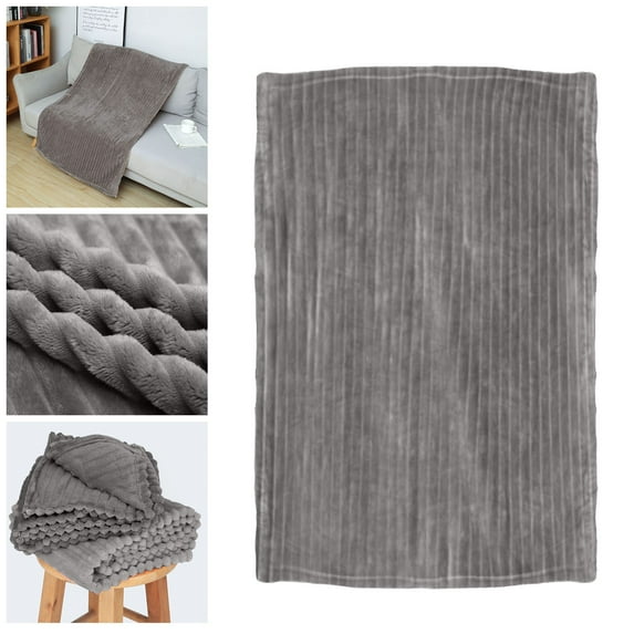 Clearance Under $10 Blanket Twin Blanket Light Grey Lightweight Blanket for Sofa Couch Bed Camping Travel Cozy Microfiber Blanket