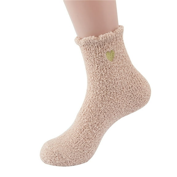 Clearance Under 10$! Comfortable And Breathable Solid Color Plush And Thick Insulated Long Socks