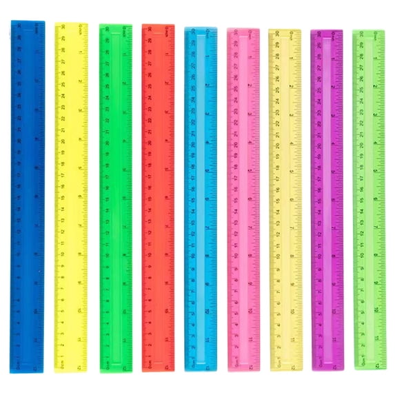 Clearance Under $10! Concave Ruler 30Cm Solid Color Transparent Ruler (Color Random) Geometry Set Straight Ruler