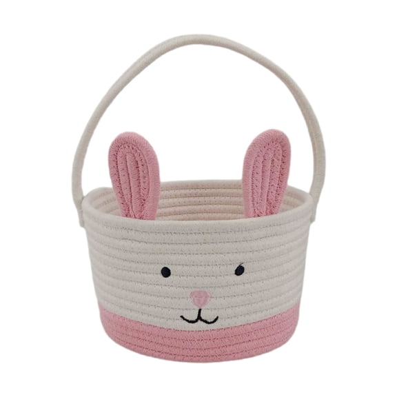 Clearance Under $10 Easter Bunny Eggs New Cotton Rope Storage Basket Living Room Bedroom Can Wall Hanging Snack Toys Sundries Storage Basket