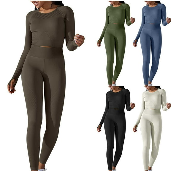 Fashion Plus Size 2 Picec of Sets for Womens Summer and Fall Casual Spring Long Sleeve Round-Neck Blouses Shirts Sets