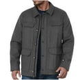 thumbnail image 1 of Fashion Plus Size Jackets for Mens Fall Multiple Pockets Button Zipper Windbreaker Solid Long Sleeves No Hat Casual Loose Coat, 1 of 8