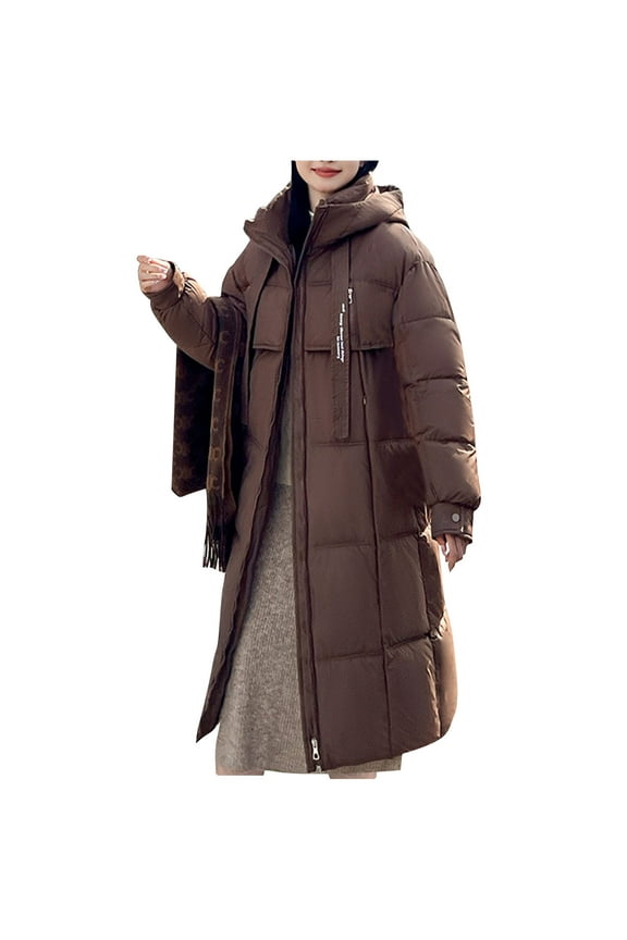 Fashion Plus Size Jackets for Womens Winter Warm Casual Loose Solid Color Pocket Zippered Reversible Long Coat