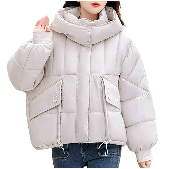 Fashion Plus Size Jackets for Womens Winter Warm Casual Loose Solid Color Pocket Zippered Reversible Long Coat