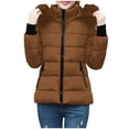 thumbnail image 1 of Fashion Plus Size Jackets for Womens Winter Warm With Hood Waist And To Overcome Outer Long Sleeve Coats, 1 of 7
