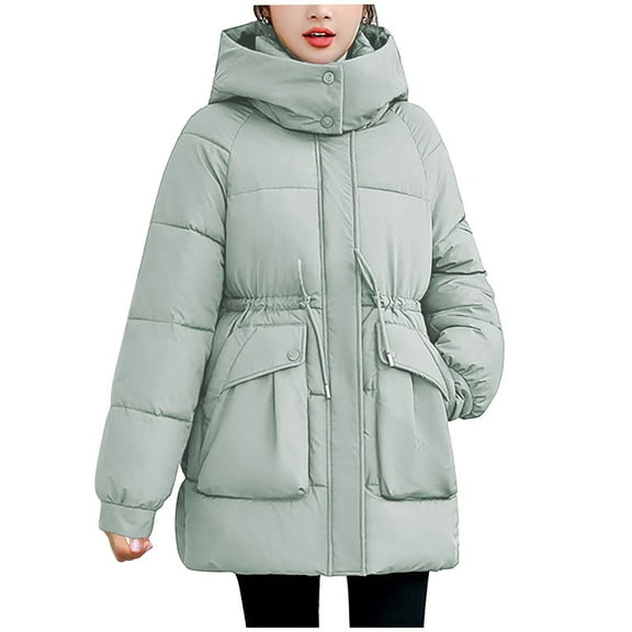 Fashion Plus Size Jackets for Womens Winter Warm Zipper Up Long Sleeve Winter Thickened Coat