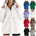 thumbnail image 1 of Fashion Pullover Hoodies for Women Trendy Oversize Casual Loose Long-sleeved Solid Color Hooded Sweater With Pockets, 1 of 8