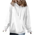 thumbnail image 1 of Fashion Pullover Hoodies for Women Trendy Oversize Hooded Solid Color Long-sleeved Sweatshirt Casual Blouse Pullover, 1 of 4