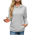 thumbnail image 1 of Fashion Pullover Hoodies for Women Trendy Oversize Solid Color Raglan Sweater Hooded Sweater Long Sleeve Top Sweater Sweatshirt, 1 of 5