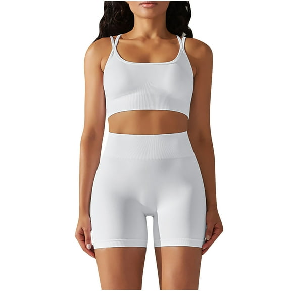 Fsshion Two Piece of Sets for Womens Summer Plus Size Casual Spring Summer Sleeveless Round-Neck Blouses & Shirts Sets