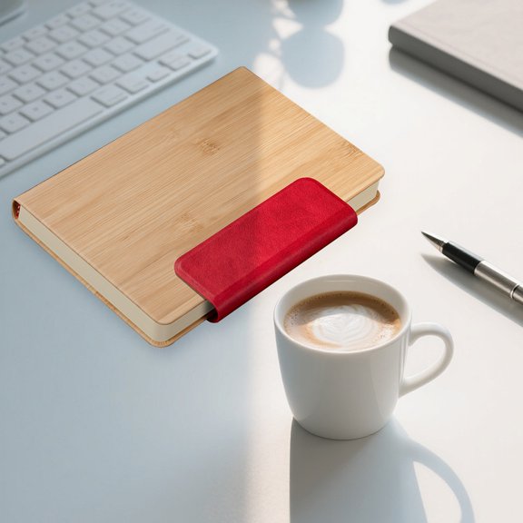 Clearance Under $10! Imitation Bamboo Magnetic Notebook Red Composition Notebook Notepad