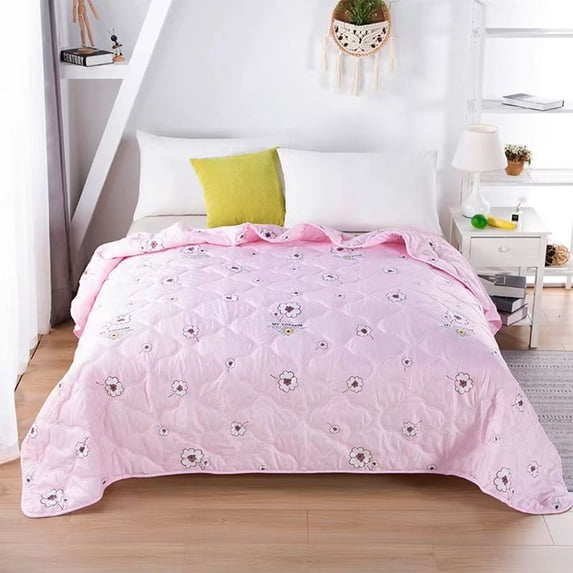Clearance Under $10 Lilgiuy Cotton Bed Blanket Twin Cotton Thermal Blanket Lightweight Bed Throw Breathable Premium Soft Comfortable Blanket For All Season