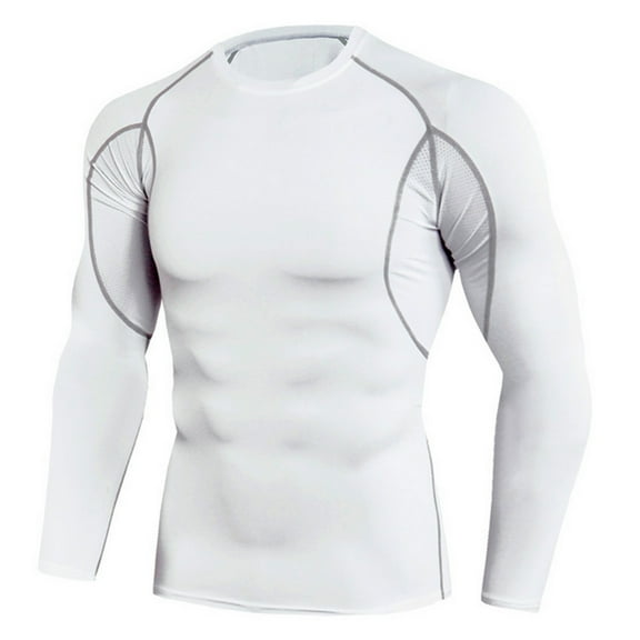 Under $10 Men's Athletic Long Sleeve Compression Shirts,Cool Dry Running T-Shirts Workout Gym Sport Base Layer Top