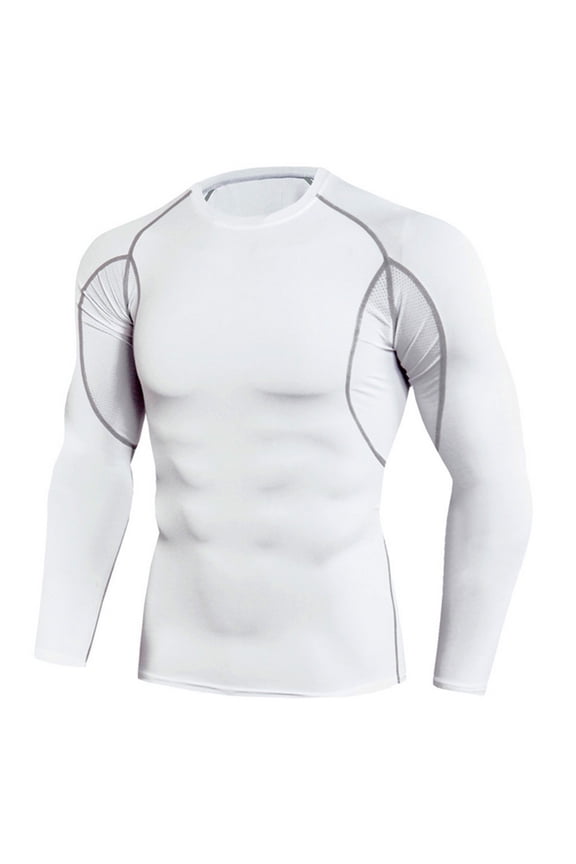 Under $10 Men's Athletic Long Sleeve Compression Shirts,Cool Dry Running T-Shirts Workout Gym Sport Base Layer Top