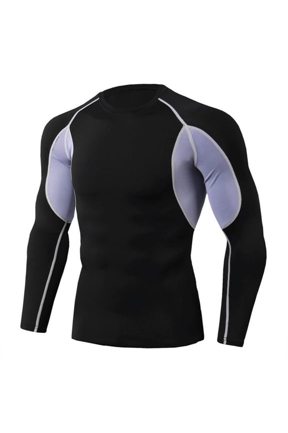 Under $10 Men's Athletic Long Sleeve Compression Shirts,Cool Dry Running T-Shirts Workout Gym Sport Base Layer Top