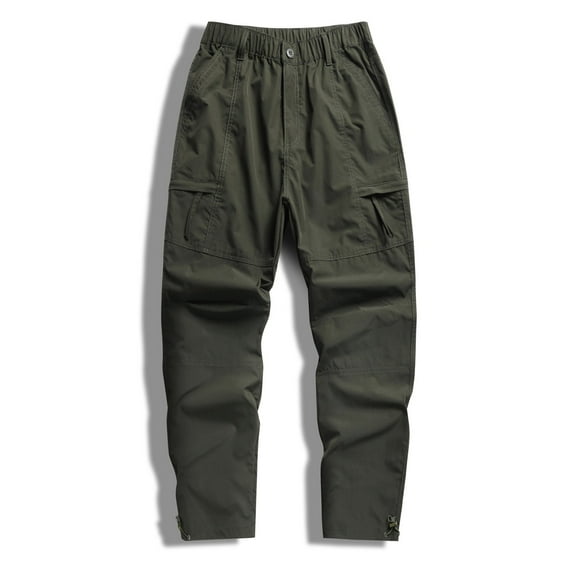 Under $10 Mens Casual Baggy Cargo Pant Breathable Hiking Construction Pant Loose Elastic Waist Running Workout Jogger with Pockets