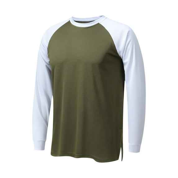 Under $10 Mens T Shirts Baseball Vintage Fashionable Pullovers Colorblock Casual Crew Neck Tops Slim Raglan Long Sleeve Shirts