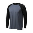 thumbnail image 1 of Under $10 Mens T Shirts Baseball Vintage Fashionable Pullovers Colorblock Casual Crew Neck Tops Slim Raglan Long Sleeve Shirts, 1 of 3