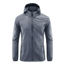 Funicet Men s Lightweight Waterproof Rain Jacket Shell Hooded Outdoor Raincoat Hiking Windbreake jacket Gray 5XL Walmart