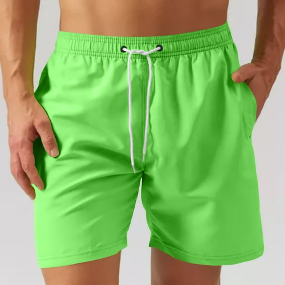 Clearance Under $10 Miqool Men's Swim Trunks Quick Dry Lightweight Workout Gym Athletic Running Shorts Summer Beach Shorts with Pockets