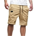 thumbnail image 1 of Miqool Mens Casual Twill Cargo Shorts Stretch Cotton Elastic Waist Drawstring Classic Hiking Cargo Shorts with 4 Pockets, 1 of 6