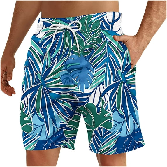 Miqool Mens Swim Trunks Quick Dry Beach Board Shorts Hawaiian Bathing Suits Swimwear with Pockets, Regular & Big & Tall