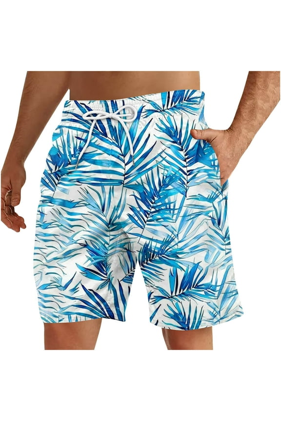 Mens Swim Trunks Quick Dry Beach Board Shorts Hawaiian Bathing Suits Swimwear with Pockets, Regular & Big & Tall