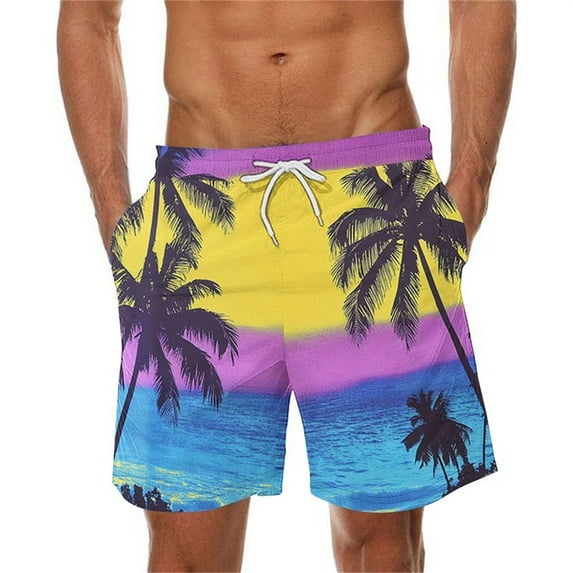 Miqool Mens Swim Trunks Quick Dry Board Shorts Breathable Hawaii Beach Shorts Swimwear Bathing Suits with Pockets