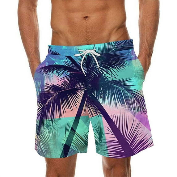 Miqool Mens Swim Trunks Quick Dry Board Shorts Breathable Hawaii Beach Shorts Swimwear Bathing Suits with Pockets