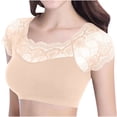 thumbnail image 1 of Miqool Womens Short Sleeve Lace Crop Top Slim Fitted Going Out Tops Casual Basic T-Shirts Base Layer Undershirts, 1 of 3