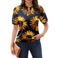 thumbnail image 1 of NAMTYQX Women's T-Shirts Lapel V Neck Fashion Soft Womens Golf Shirts Casual Short Sleeve Brown Size XL, 1 of 5