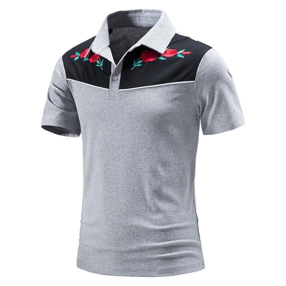 Clearance Under 10$!New Summer Mens Tops Shirts 2025 Plus Size Fashion Style Embroidered Short Sleeve Printed Shirt Blouse