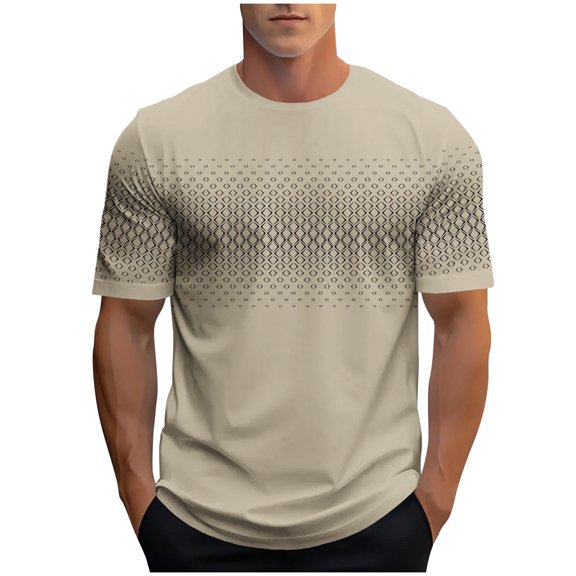New Summer Tops for Mens 2025 Plus Size Fashion New Casual Men Print Sports T-shirt Short Sleeve Round-Neck Blouses Shirts