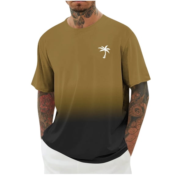 New Summer Tops for Mens 2025 Plus Size Fashion Print Round Neck Casual Fashion Short Sleeve Round-Neck Blouses Shirts