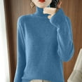 thumbnail image 1 of Clearance Under $10 Pitauce Turtleneck Sweater for Women Solid Color Knitted Long Sleeve Tops Casual Loose Fit Pullover Basic Bottoming Tops Sweater, 1 of 5