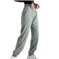 thumbnail image 1 of Plus Size Casual Pants for Womens High Waist Fashion Casual Solid Color Bow High Waist Wide Leg Casual Pants, 1 of 3