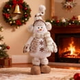 thumbnail image 1 of Clearance Under $10 Plush Snowman and Reindeer Christmas Decor Soft Standing Tabletop Figures with Knit Hats and Scarves Set of 3, 1 of 8